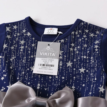VIKITA Χριστουγεννιάτικο φόρεμα για κορίτσια Παγιέτες Πριγκίπισσα Φορέματα Παιδικά Δαντελένια Φόρεμα μπάλα Κομψό Vestidos Κοριτσίστικα Πρωτοχρονιάτικο Μπλε Φόρεμα