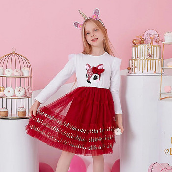 VIKITA Κοριτσίστικα Χριστουγεννιάτικο Φόρεμα Πρωτοχρονιάς Παιδικά Ρούχα Πριγκίπισσα Τούτου Φόρεμα Γενεθλίων Vestidos Παιδικά Παγιέτες Αλκές Κόκκινα Φορέματα