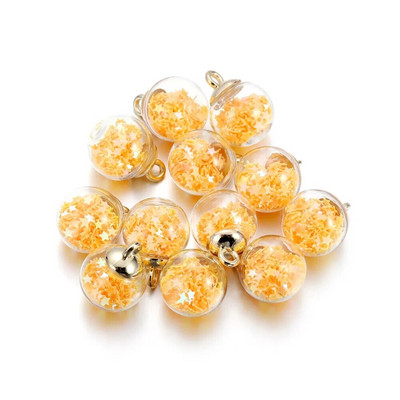 10 vnt. Pakabukai Žvaigždžių blizgučiai permatomas stiklo rutulys 16 mm pakabučiai amatai, radiniai, rankų darbo papuošalai, pasidaryk pats, auskarai, karoliai