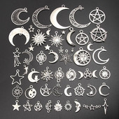 30 τμχ Random Mix Sliver Χρώμα Sun Moon Pentagram Charms Sky Star μενταγιόν Κοσμήματα Κατασκευή DIY Handmade Craft Findings Αξεσουάρ