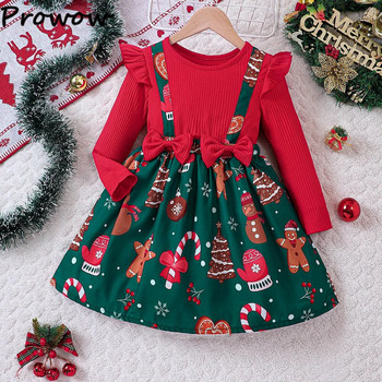 Χριστουγεννιάτικα φορέματα για κορίτσια Prowow Παιδικό τετράγωνο γιακά κόκκινο καρό φόρεμα πάρτι Πρωτοχρονιάτικο βραδινό φόρεμα κορίτσια Παιδική Χριστουγεννιάτικη στολή