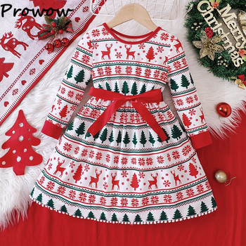 Коледни рокли за момичета Prowow Детска рокля с квадратна яка Червена карирана парти рокля Новогодишна вечерна рокля Момичета Детски коледен костюм