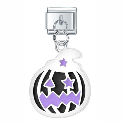 Hapiship Nauja Spalva Glazūra Helovinas Moliūgų Kryžius Itališkos Nuorodos Charm Fit 9mm Apyrankė Nerūdijančio plieno Papuošalai DIY Gamyba DJ456