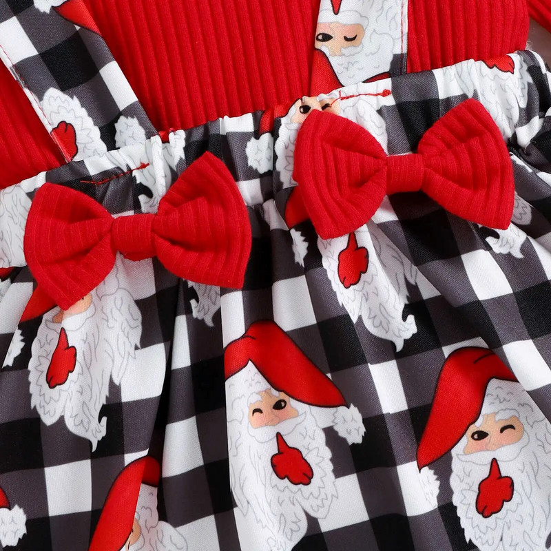 1-5-aastased jõululapsed tüdrukutele pikkade varrukatega, volangidega beebiülikond, ülaosaga trükitud seelik, armas riiete komplekt 1 2 3 4 5 aastat