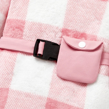 PatPat 2 ΤΕΜ. Γλυκιά τσάντα μέσης για νήπια για κορίτσια με πλέγμα/Houndstooth μοτίβο μακρυμάνικο σετ φόρεμα casual/γλυκό για εξωτερικούς χώρους