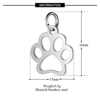 5 τμχ/παρτίδα 316 από ανοξείδωτο ατσάλι Dog Paw Cat Animal Charm Χονδρική Sun Om Connector Yoga Lotus Heart DIY Charms για την κατασκευή κοσμημάτων