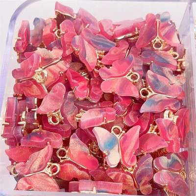 Nauji 16 spalvų Spalvingi mieli drugelių pakabukai „pasidaryk pats“ papuošalai, drugelių auskarai, papuošalų aksesuarai, didmeninė prekyba gyvūnų žavesiu