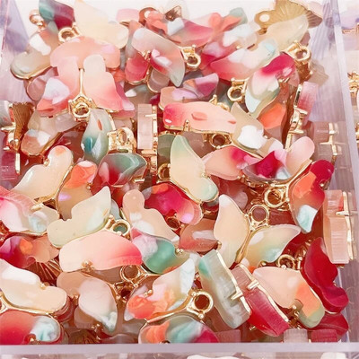 Nauji 16 spalvų Spalvingi mieli drugelių pakabukai „pasidaryk pats“ papuošalai, drugelių auskarai, papuošalų aksesuarai, didmeninė prekyba gyvūnų žavesiu