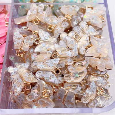 Nauji 16 spalvų Spalvingi mieli drugelių pakabukai „pasidaryk pats“ papuošalai, drugelių auskarai, papuošalų aksesuarai, didmeninė prekyba gyvūnų žavesiu