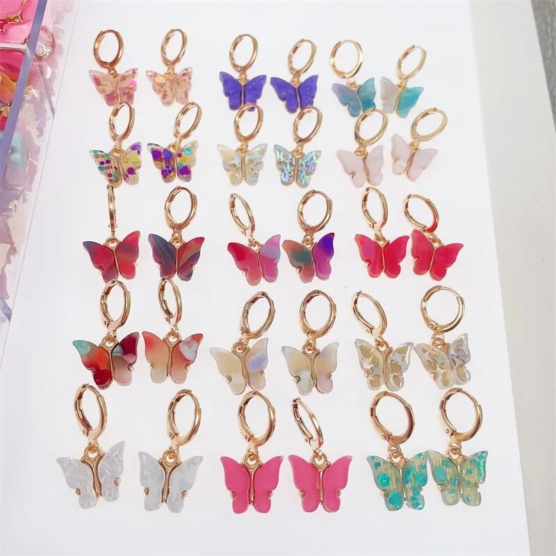 Nauji 16 spalvų Spalvingi mieli drugelių pakabukai „pasidaryk pats“ papuošalai, drugelių auskarai, papuošalų aksesuarai, didmeninė prekyba gyvūnų žavesiu