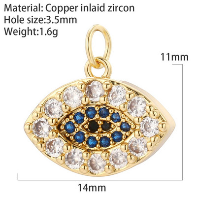 Evil Blue Eye Flower Heart Charms για κοσμήματα που φτιάχνουν χαριτωμένο πουλί πεταλούδα αρκουδάκι Χρυσό χρώμα Dijes Diy σκουλαρίκια κολιέ βραχιόλι