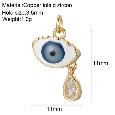 Evil Blue Eye Flower Heart Charms για κοσμήματα που φτιάχνουν χαριτωμένο πουλί πεταλούδα αρκουδάκι Χρυσό χρώμα Dijes Diy σκουλαρίκια κολιέ βραχιόλι