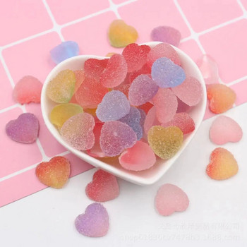 10 бр. 16 мм симулация във формата на сърце меки бонбони сладки талисмани за висулка Направи си сам обеци колие бижута аксесоари намиране