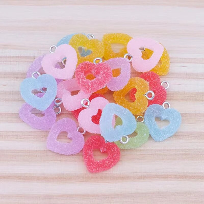 10 vnt 16 mm modeliavimo širdies formos minkšti saldainiai Mieli pakabukai "pasidaryk pats" auskarai, karoliai, papuošalai, aksesuarai