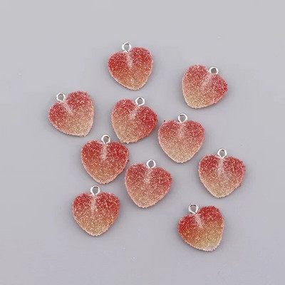 10 vnt 16 mm modeliavimo širdies formos minkšti saldainiai Mieli pakabukai "pasidaryk pats" auskarai, karoliai, papuošalai, aksesuarai