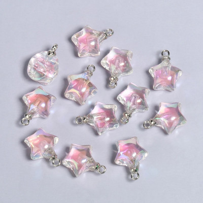 10vnt 21x17mm AB spalvos akriliniai pakabukai Žvaigždės formos pakabukas papuošalų gamyboje pasidaryk pats raktų pakabukas apyrankės kaklo papuošalai priedai