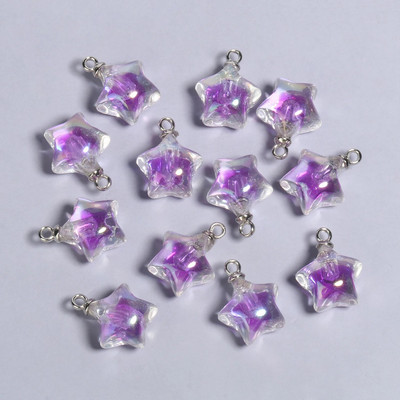 10vnt 21x17mm AB spalvos akriliniai pakabukai Žvaigždės formos pakabukas papuošalų gamyboje pasidaryk pats raktų pakabukas apyrankės kaklo papuošalai priedai