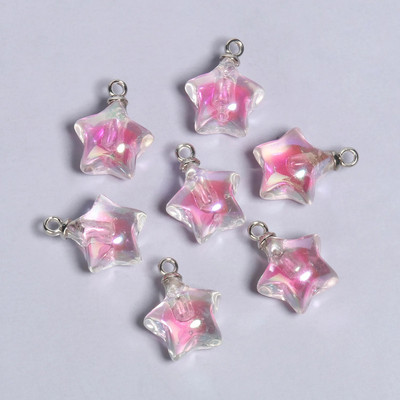 10vnt 21x17mm AB spalvos akriliniai pakabukai Žvaigždės formos pakabukas papuošalų gamyboje pasidaryk pats raktų pakabukas apyrankės kaklo papuošalai priedai