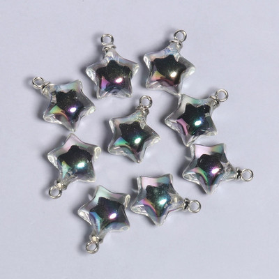 10vnt 21x17mm AB spalvos akriliniai pakabukai Žvaigždės formos pakabukas papuošalų gamyboje pasidaryk pats raktų pakabukas apyrankės kaklo papuošalai priedai