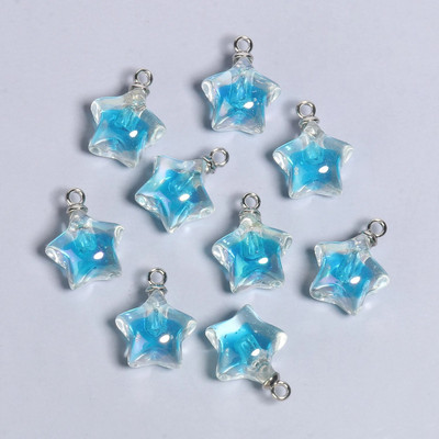 10vnt 21x17mm AB spalvos akriliniai pakabukai Žvaigždės formos pakabukas papuošalų gamyboje pasidaryk pats raktų pakabukas apyrankės kaklo papuošalai priedai