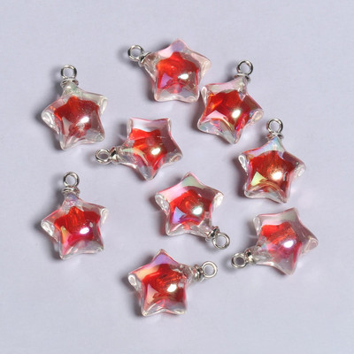 10vnt 21x17mm AB spalvos akriliniai pakabukai Žvaigždės formos pakabukas papuošalų gamyboje pasidaryk pats raktų pakabukas apyrankės kaklo papuošalai priedai