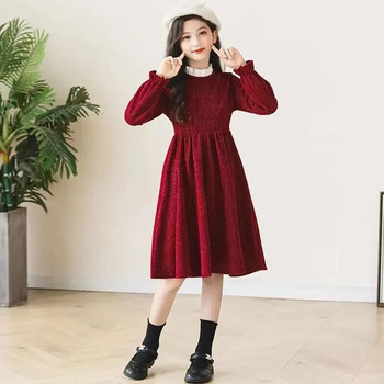 Κορίτσια Βαμβακερό φόρεμα Φθινοπωρινή σεζόν Πρωτοχρονιά Ρούχα Μοντέρνα Ανοιξιάτικη σεζόν Κόκκινο Φόρεμα Μεσαία Μεγάλα Παιδιά Γενέθλια