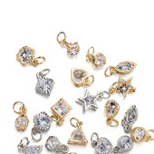 10 vnt./sl. lydinys Auksas Sidabras Spalva Kalnų krištolas Širdelės Pakabukai Auskarams Karoliai Pasidaryk pats meilės pakabukai Papuošalų kūrimo Priedai