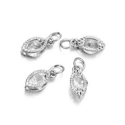 10 vnt./sl. lydinys Auksas Sidabras Spalva Kalnų krištolas Širdelės Pakabukai Auskarams Karoliai Pasidaryk pats meilės pakabukai Papuošalų kūrimo Priedai