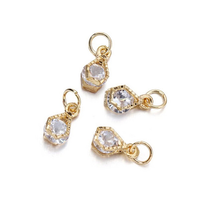 10 vnt./sl. lydinys Auksas Sidabras Spalva Kalnų krištolas Širdelės Pakabukai Auskarams Karoliai Pasidaryk pats meilės pakabukai Papuošalų kūrimo Priedai