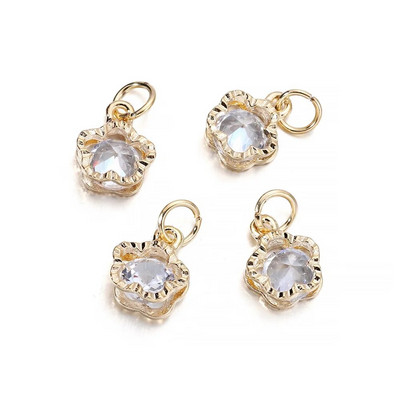 10 vnt./sl. lydinys Auksas Sidabras Spalva Kalnų krištolas Širdelės Pakabukai Auskarams Karoliai Pasidaryk pats meilės pakabukai Papuošalų kūrimo Priedai