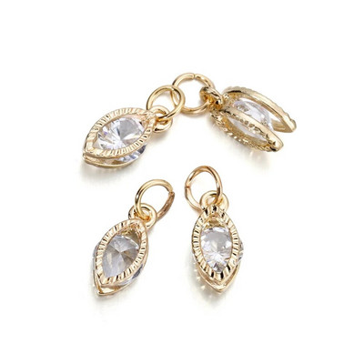 10 vnt./sl. lydinys Auksas Sidabras Spalva Kalnų krištolas Širdelės Pakabukai Auskarams Karoliai Pasidaryk pats meilės pakabukai Papuošalų kūrimo Priedai