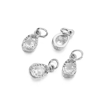 10 vnt./sl. lydinys Auksas Sidabras Spalva Kalnų krištolas Širdelės Pakabukai Auskarams Karoliai Pasidaryk pats meilės pakabukai Papuošalų kūrimo Priedai