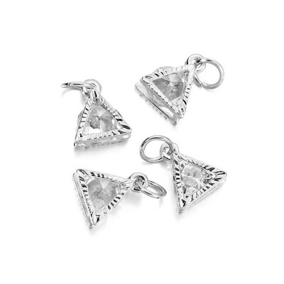 10 vnt./sl. lydinys Auksas Sidabras Spalva Kalnų krištolas Širdelės Pakabukai Auskarams Karoliai Pasidaryk pats meilės pakabukai Papuošalų kūrimo Priedai