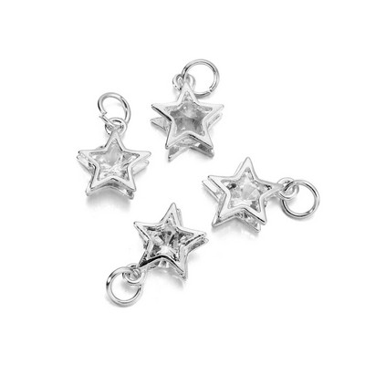 10 vnt./sl. lydinys Auksas Sidabras Spalva Kalnų krištolas Širdelės Pakabukai Auskarams Karoliai Pasidaryk pats meilės pakabukai Papuošalų kūrimo Priedai