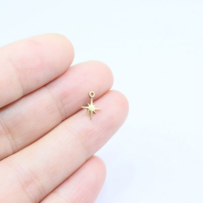 10 vnt nerūdijančio plieno blizgus mini žvaigždės pakabukas „pasidaryk pats“ rankų darbo vandeniui atsparus moteriškas mados papuošalų aksesuaras