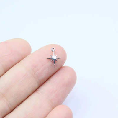 10 vnt nerūdijančio plieno blizgus mini žvaigždės pakabukas „pasidaryk pats“ rankų darbo vandeniui atsparus moteriškas mados papuošalų aksesuaras