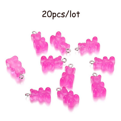 10/20 vnt. Candy Bear pakabukų pakabukai kaklo papuošalams apyrankės auskarai papuošalų kūrimas pasidaryk pats. Dervos meškiukai Kalėdų kūrimas