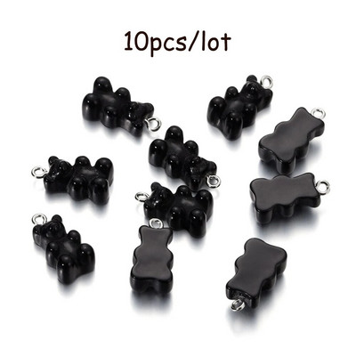 10/20 vnt. Candy Bear pakabukų pakabukai kaklo papuošalams apyrankės auskarai papuošalų kūrimas pasidaryk pats. Dervos meškiukai Kalėdų kūrimas