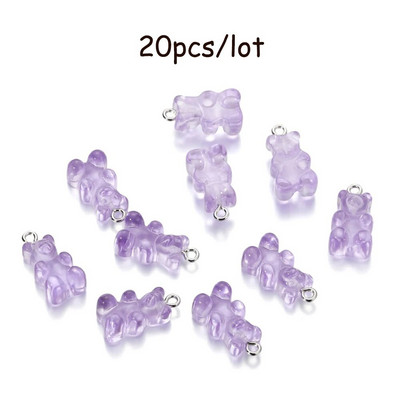 10/20 vnt. Candy Bear pakabukų pakabukai kaklo papuošalams apyrankės auskarai papuošalų kūrimas pasidaryk pats. Dervos meškiukai Kalėdų kūrimas