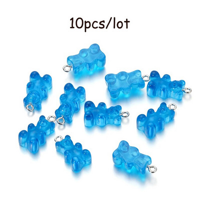 10/20 vnt. Candy Bear pakabukų pakabukai kaklo papuošalams apyrankės auskarai papuošalų kūrimas pasidaryk pats. Dervos meškiukai Kalėdų kūrimas