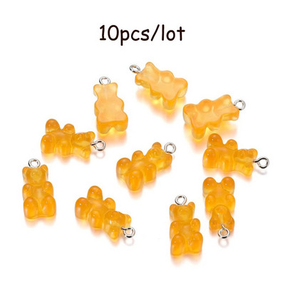 10/20 vnt. Candy Bear pakabukų pakabukai kaklo papuošalams apyrankės auskarai papuošalų kūrimas pasidaryk pats. Dervos meškiukai Kalėdų kūrimas