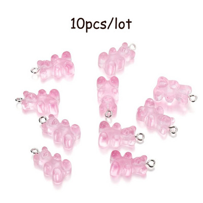 10/20 vnt. Candy Bear pakabukų pakabukai kaklo papuošalams apyrankės auskarai papuošalų kūrimas pasidaryk pats. Dervos meškiukai Kalėdų kūrimas