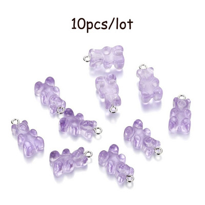 10/20 vnt. Candy Bear pakabukų pakabukai kaklo papuošalams apyrankės auskarai papuošalų kūrimas pasidaryk pats. Dervos meškiukai Kalėdų kūrimas