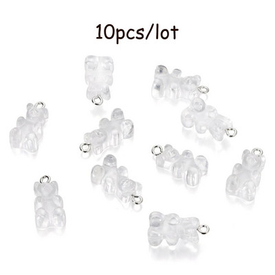 10/20 vnt. Candy Bear pakabukų pakabukai kaklo papuošalams apyrankės auskarai papuošalų kūrimas pasidaryk pats. Dervos meškiukai Kalėdų kūrimas