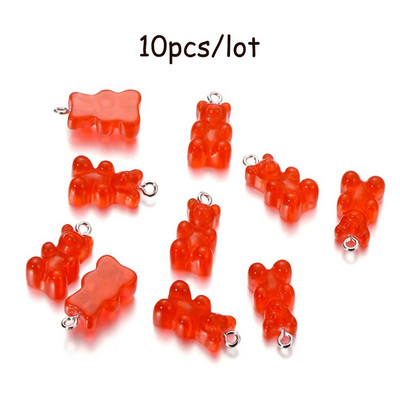 10/20 vnt. Candy Bear pakabukų pakabukai kaklo papuošalams apyrankės auskarai papuošalų kūrimas pasidaryk pats. Dervos meškiukai Kalėdų kūrimas