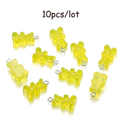 10/20 vnt. Candy Bear pakabukų pakabukai kaklo papuošalams apyrankės auskarai papuošalų kūrimas pasidaryk pats. Dervos meškiukai Kalėdų kūrimas