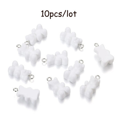 10/20 vnt. Candy Bear pakabukų pakabukai kaklo papuošalams apyrankės auskarai papuošalų kūrimas pasidaryk pats. Dervos meškiukai Kalėdų kūrimas