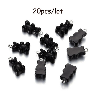 10/20 vnt. Candy Bear pakabukų pakabukai kaklo papuošalams apyrankės auskarai papuošalų kūrimas pasidaryk pats. Dervos meškiukai Kalėdų kūrimas