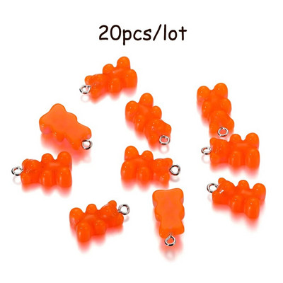 10/20 vnt. Candy Bear pakabukų pakabukai kaklo papuošalams apyrankės auskarai papuošalų kūrimas pasidaryk pats. Dervos meškiukai Kalėdų kūrimas