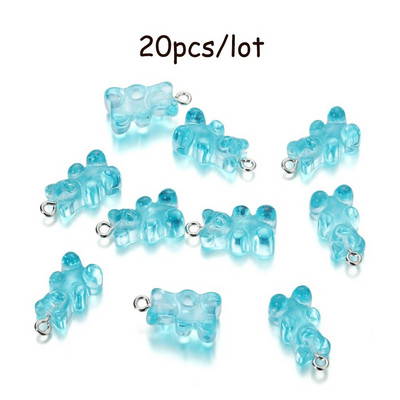 10/20 vnt. Candy Bear pakabukų pakabukai kaklo papuošalams apyrankės auskarai papuošalų kūrimas pasidaryk pats. Dervos meškiukai Kalėdų kūrimas